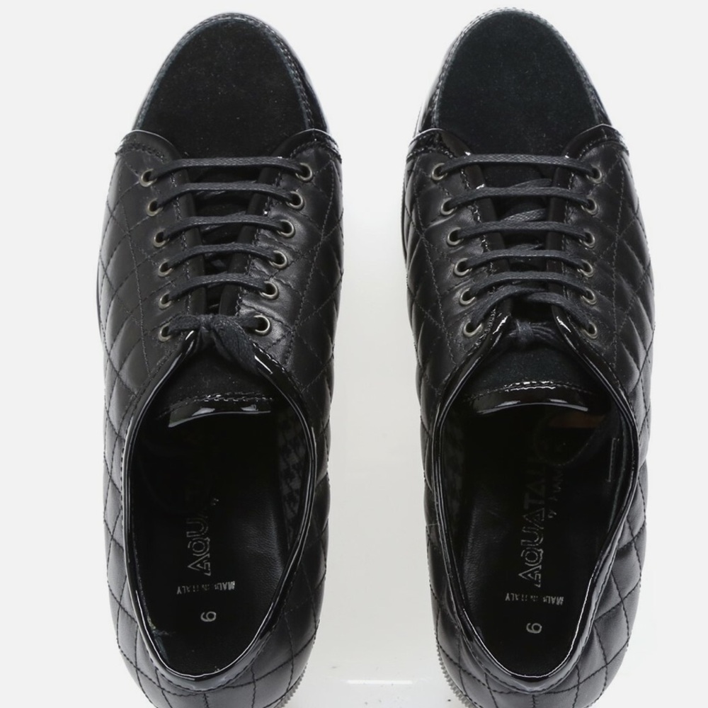 Aquatalia black quilted Women's Sneakers